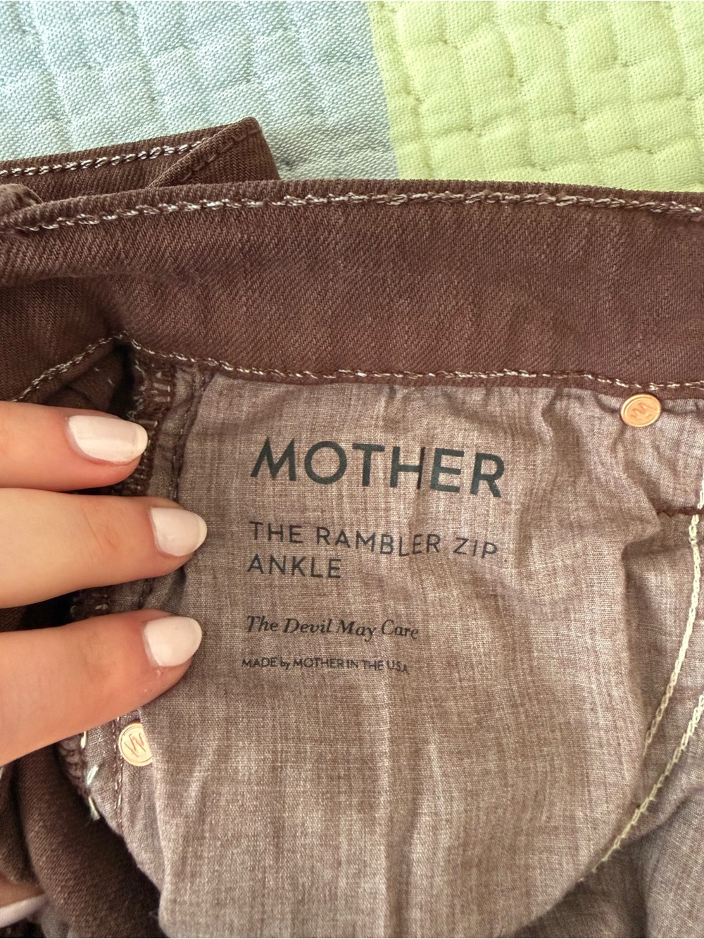 MOTHER The Rambler Zip Ankle Pants in Brown - Picture 7 of 8